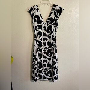 !White House Black Market Backless Black and White Dress!